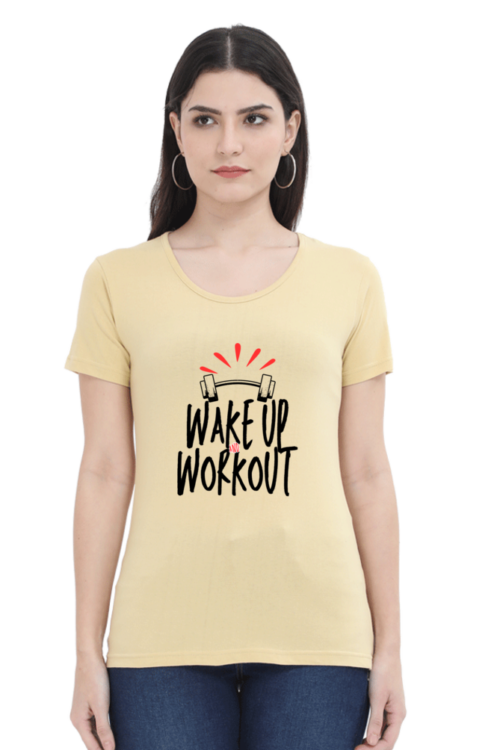 T-shirt for women Graphic printed Regular length Round neck Short, Knitted cotton fabric