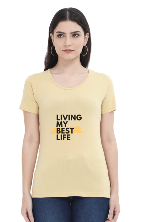 T-shirt for women Graphic printed Regular length Round neck Short, drop shoulder sleeves Knitted cotton fabric